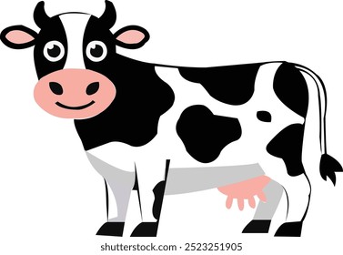 Rustic Cow vector art design, symbolizing agriculture and nature, perfect for farm-themed branding and creative projects.