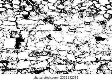 Rustic cracked vector texture with many cracks and scratches. Abstract background. Broken and damaged surface. Aged backdrop. Vector graphic illustration with transparent white. EPS10.