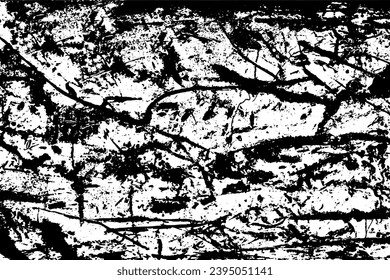 Rustic cracked vector texture with many cracks and scratches. Abstract background. Broken and damaged surface. Aged backdrop. Vector graphic illustration with transparent white. EPS10.