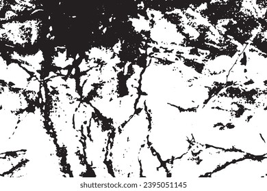Rustic cracked vector texture with many cracks and scratches. Abstract background. Broken and damaged surface. Aged backdrop. Vector graphic illustration with transparent white. EPS10.