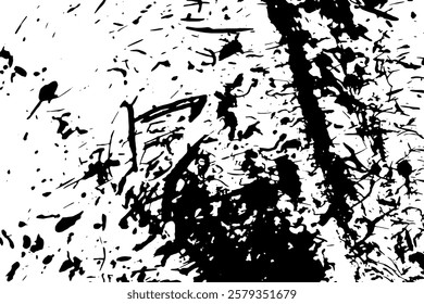 Rustic cracked vector texture with many cracks and scratches. Abstract background. Broken and damaged surface. Aged backdrop. Vector graphic illustration with transparent white. EPS10.