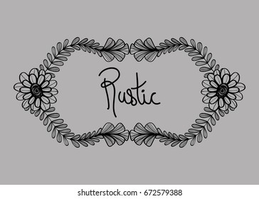 rustic decoration with branches and flowers design