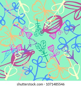 Rustic decorative plants and flowers collection. Romantic background for web pages, wedding invitations, save the date cards. Hand drawn vintage vector design elements.