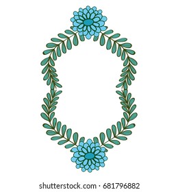 rustic design branches with leaves and flowers