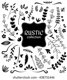 Rustic design elements set vector 