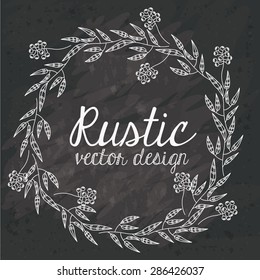 Rustic design over black grunge background, vector illustration