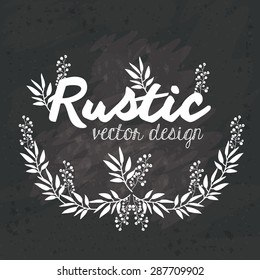 Rustic design over black grunge background, vector illustration 