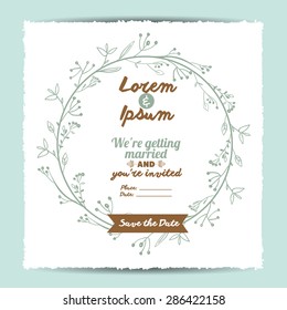 Rustic design over white background with frame, vector illustration