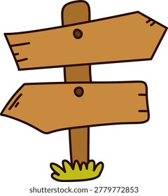 rustic directional board for garden path guide