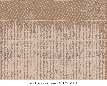Rústica estriba abstracta estriada desgastada, efecto de pincel efecto vertical de estriba tribal colaje diseño de impresión digital en vector . diseño artístico para alfombras, bufanda, manta, cubierta, alfombra 