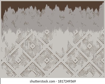 Rustic distressed abstract stripe worn, brush  effect vertical stripe tribal art collage digital print pattern design in vector . art design for carpet, scarf, blanket, cover, rug 