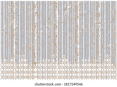 Rustic distressed abstract stripe worn, brush  effect vertical stripe tribal art collage digital print pattern design in vector . art design for carpet, scarf, blanket, cover, rug 