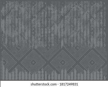 Rustic distressed abstract stripe worn, brush  effect vertical stripe tribal art collage digital print pattern design in vector . art design for carpet, scarf, blanket, cover, rug 