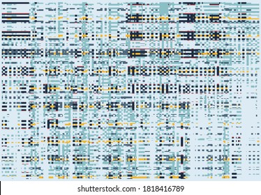Rustic distressed abstract stripe worn,  editable abstract pattern. Multi-colored camouflage texture. Divided rounded squares. The painting is covered with a network of negligibly shaded 