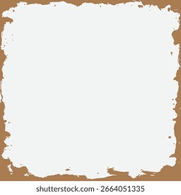 Rustic distressed brown frame with jagged edges and splatter texture. Perfect for vintage designs, scrapbook layouts, or grunge-themed projects. Hand-painted aesthetic with clean white center.