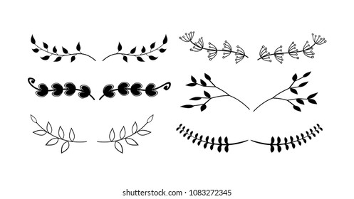Rustic divider set vector illustration