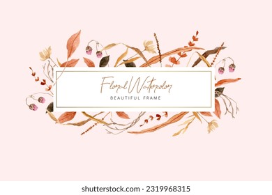 rustic dried flower watercolor frame