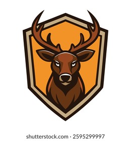 A rustic elk logo features a majestic elk with antlers, set against a backdrop of mountains or forests. The design emphasizes earthy colors and natural textures, conveying strength and wilderness.