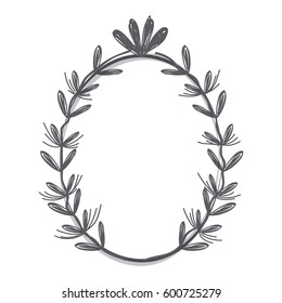rustic emblem branches icon