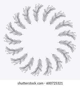 rustic emblem feathers icon