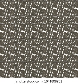 Rustic fabric in brown and whhite with punctuated or segmented vertical strips, and repeated alternately. Woolen blanket texture. Vector design.