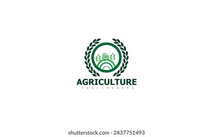 Rustic farm emblem with rural charm, featuring barn, crops, and pastoral landscape.