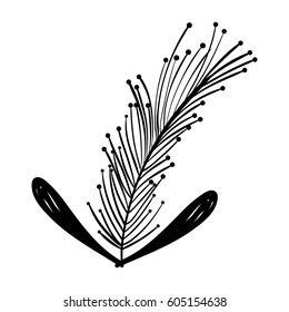 rustic feather with leaves decoration