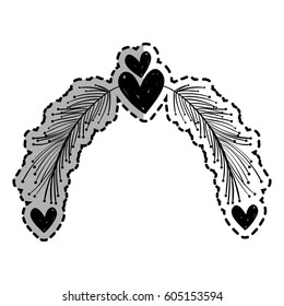 rustic feathers with hearts decoration design