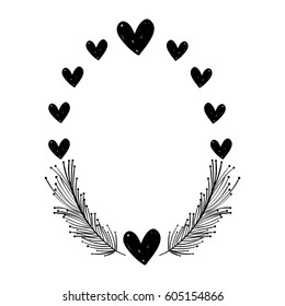 rustic feathers with hearts decoration design