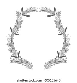 rustic feathers with plants decoration