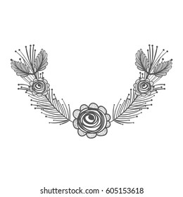 rustic feathers with rose decoration design