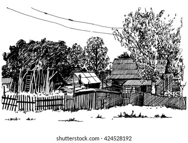 Rustic Finca. Vector logo design template village or farm icon.
