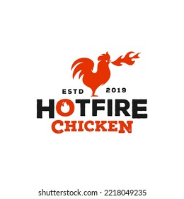 rustic fire chicken logo, hen flame hot symbol vector icon illustration, modern red and black logo , fast food restaurant icon mascot