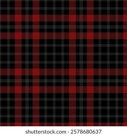 Rustic Flannel Plaid in Deep Red and Black