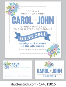 Invitación floral rústica a la boda, colores primaverales