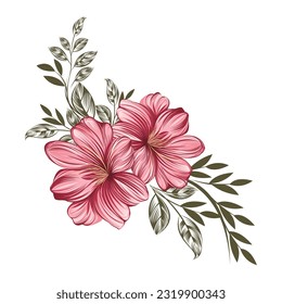 Rustic Flower Line Art Vector