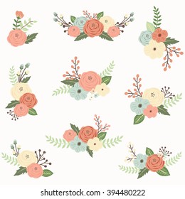 Rustic Flower Set. 
Perfect for card invitation, greeting card, wedding, mother's day and many more.