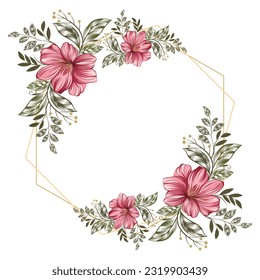 rustic flower wedding invitation border