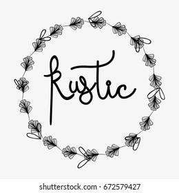 rustic flowers with petals decoration design