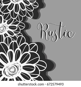 rustic flowers with petals design background