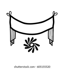 rustic flowers with ribbon decoration