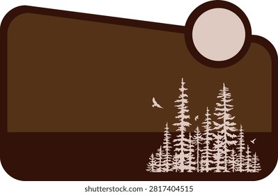 Rustic Forest Wooden Sign Frame with Circular Badge for National Park Branding, Cabin Decor, Adventure Signs and Woodland Displays