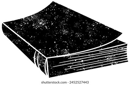 Rustic grunge black and white book doodle