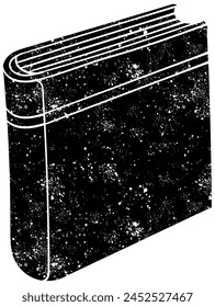 Rustic grunge black and white book doodle