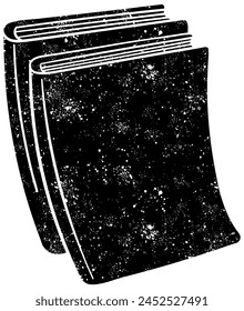 Rustic grunge black and white book doodle