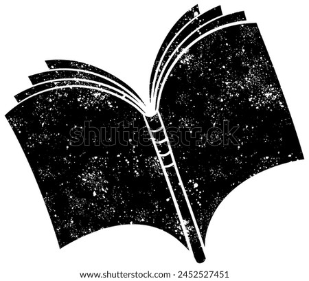 Rustic grunge black and white book doodle