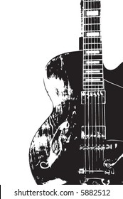 Rustic Grunge Hollow Body Guitar