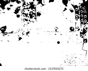 Textura vectorial de grano rústico con grano y manchas. Fondo de ruido abstracto. Superficie meteorológica. Sucio y dañado. Fondo rudo detallado. Ilustración gráfica vectorial con blanco transparente. EPS10.