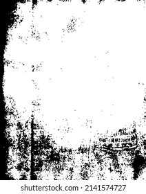 Rustic grunge vector texture with grain and stains. Abstract noise background. Weathered surface. Dirty and damaged. Detailed rough backdrop. Vector graphic illustration with transparent white. EPS10.