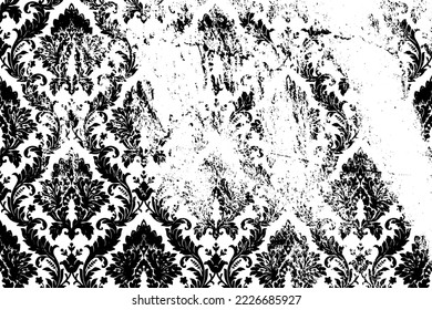 Rustic grunge vector texture with grain and stains. Abstract noise background. Weathered surface. Dirty and damaged. Detailed rough backdrop. Vector graphic illustration with transparent white. EPS10.